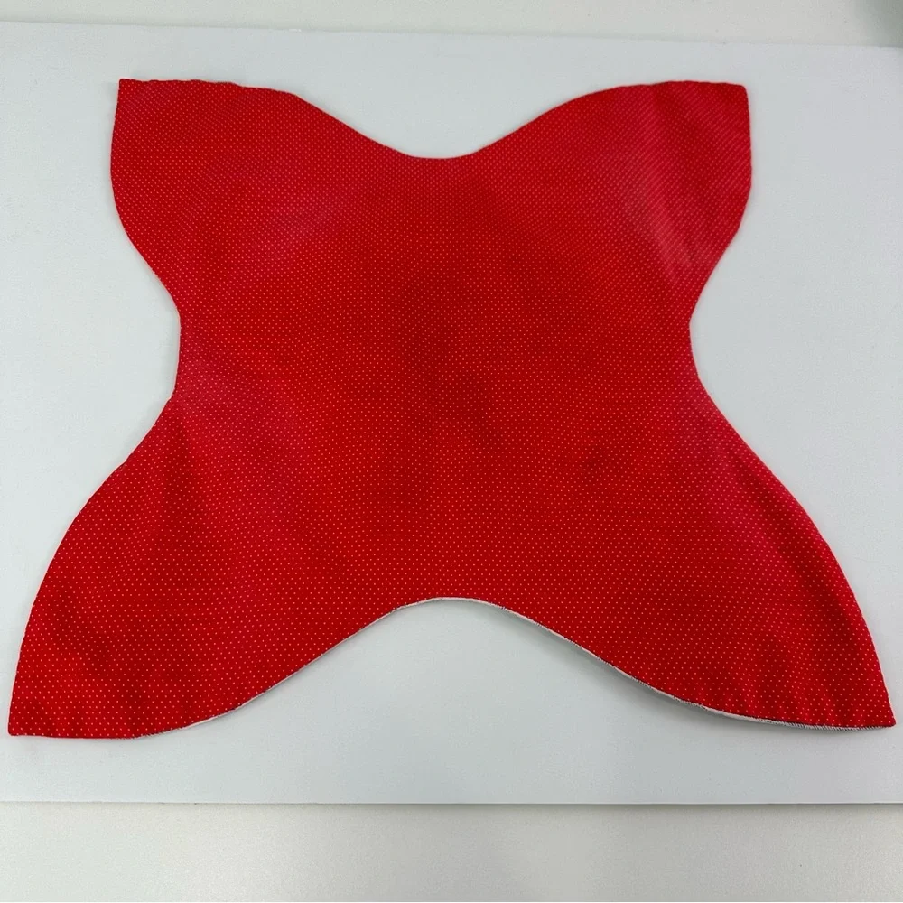Bread Basket Liner, Reversible Blue & White Stripe With Cow & Red Polka Dots